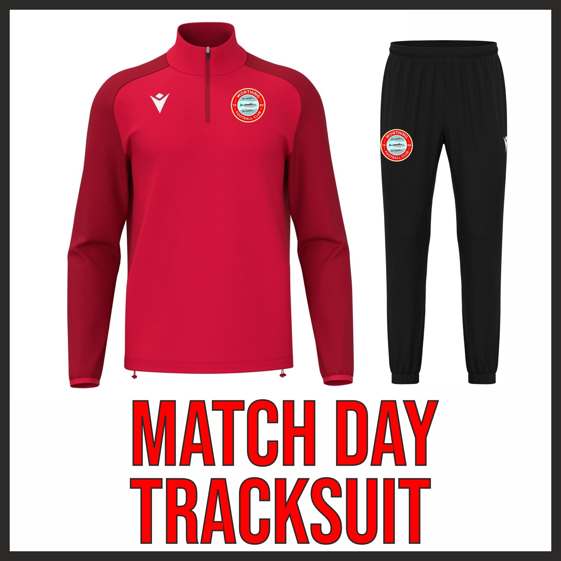 WORTHING FC YOUTH ISEN/NECKAR TRACKSUIT BUNDLE Macron Sports Hub Hastings