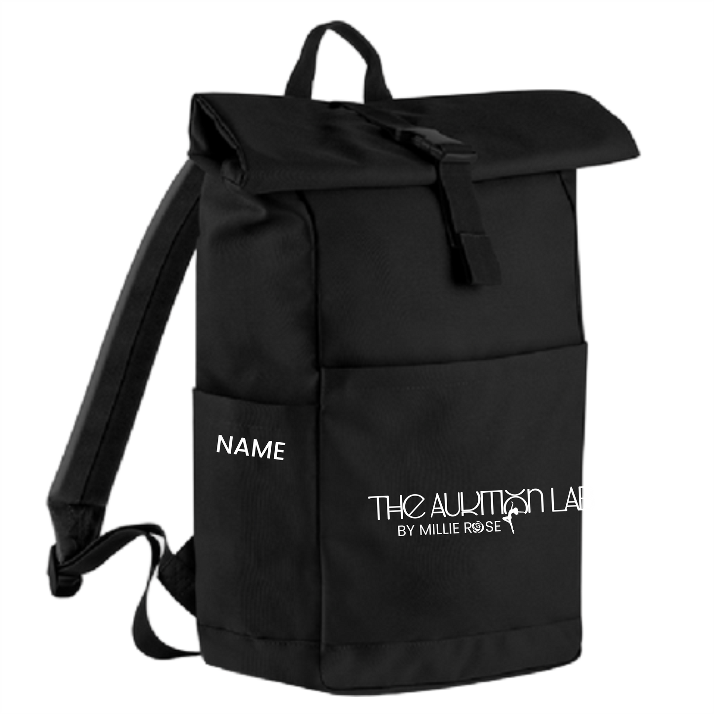 The Audition Lab premium backpack personalised side view