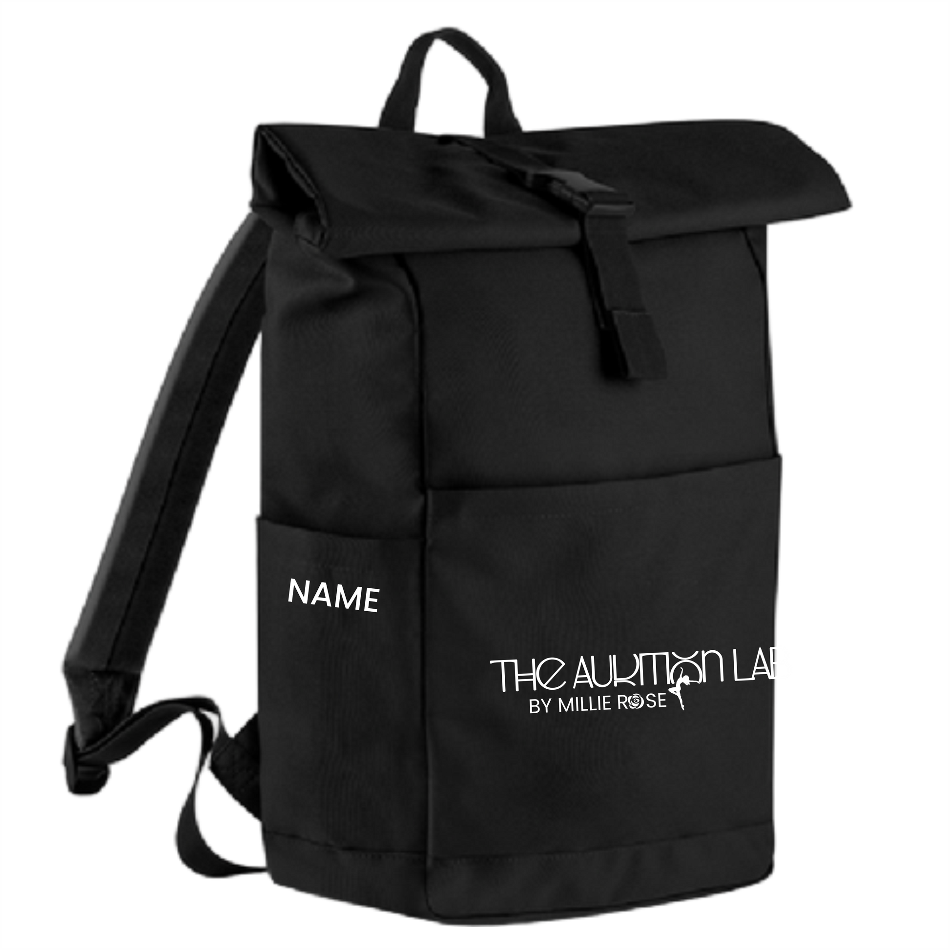 The Audition Lab premium backpack personalised side view