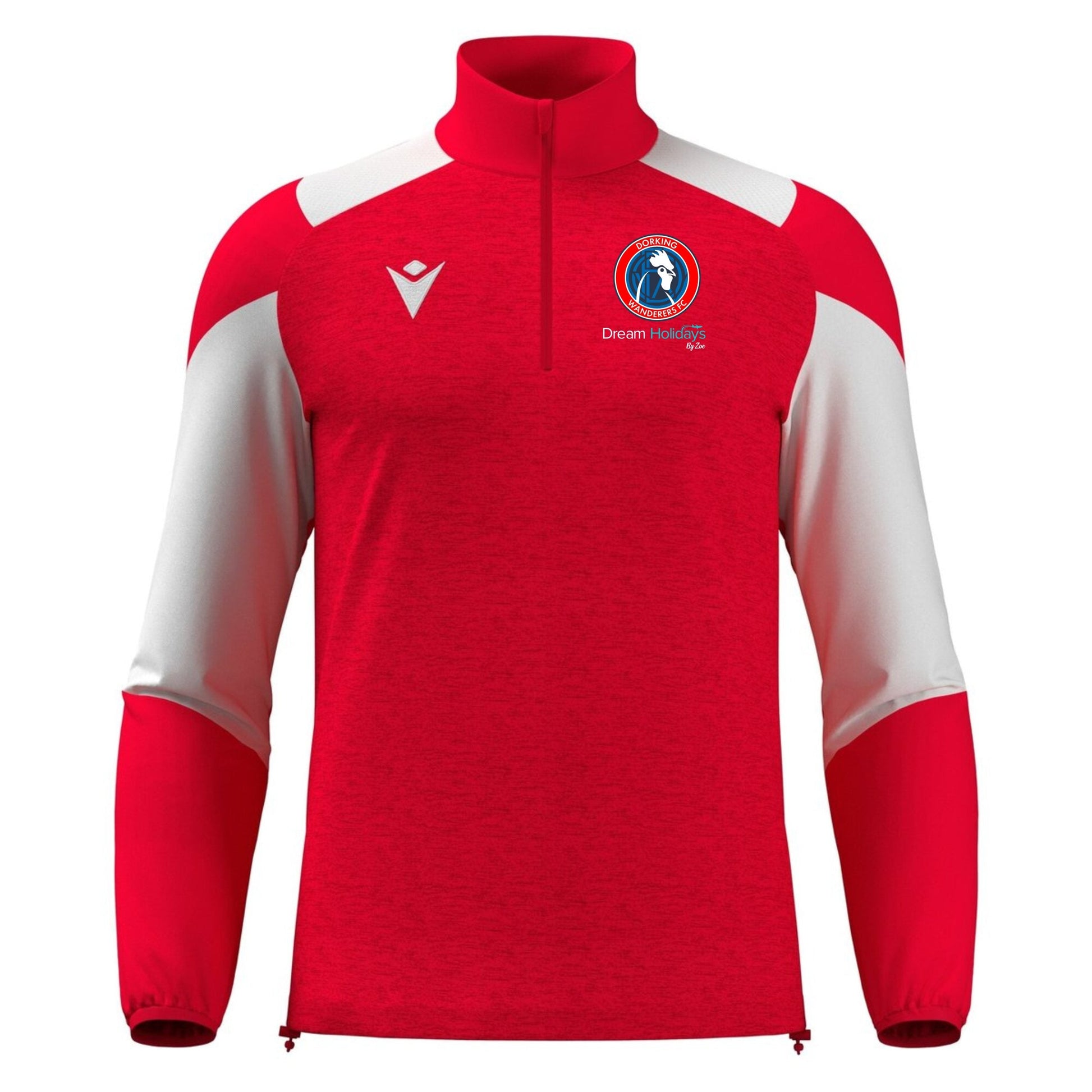 DWFC - CUZCO RED/WHITE 1/4 ZIP TRAINING TOP Macron Store Hastings