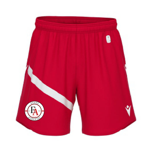 EVANS ATHLETIC HOME MATCH SHORTS front — clean 4000 x 4000 product photograph