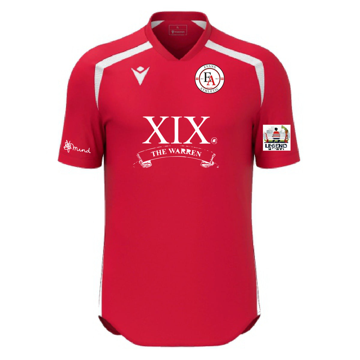 Evans Athletic match shirt front – clean 4000 × 4000 product image