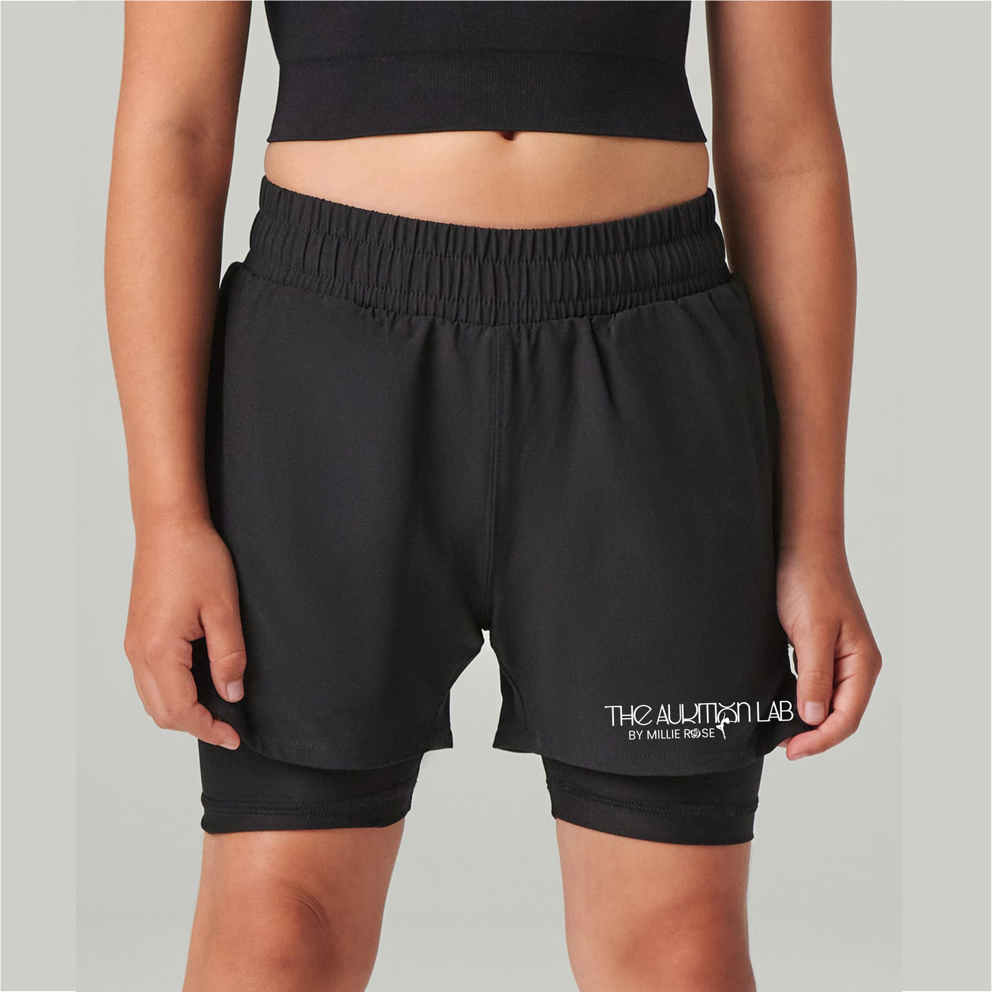 The Audition Lab kids double-layer sports shorts