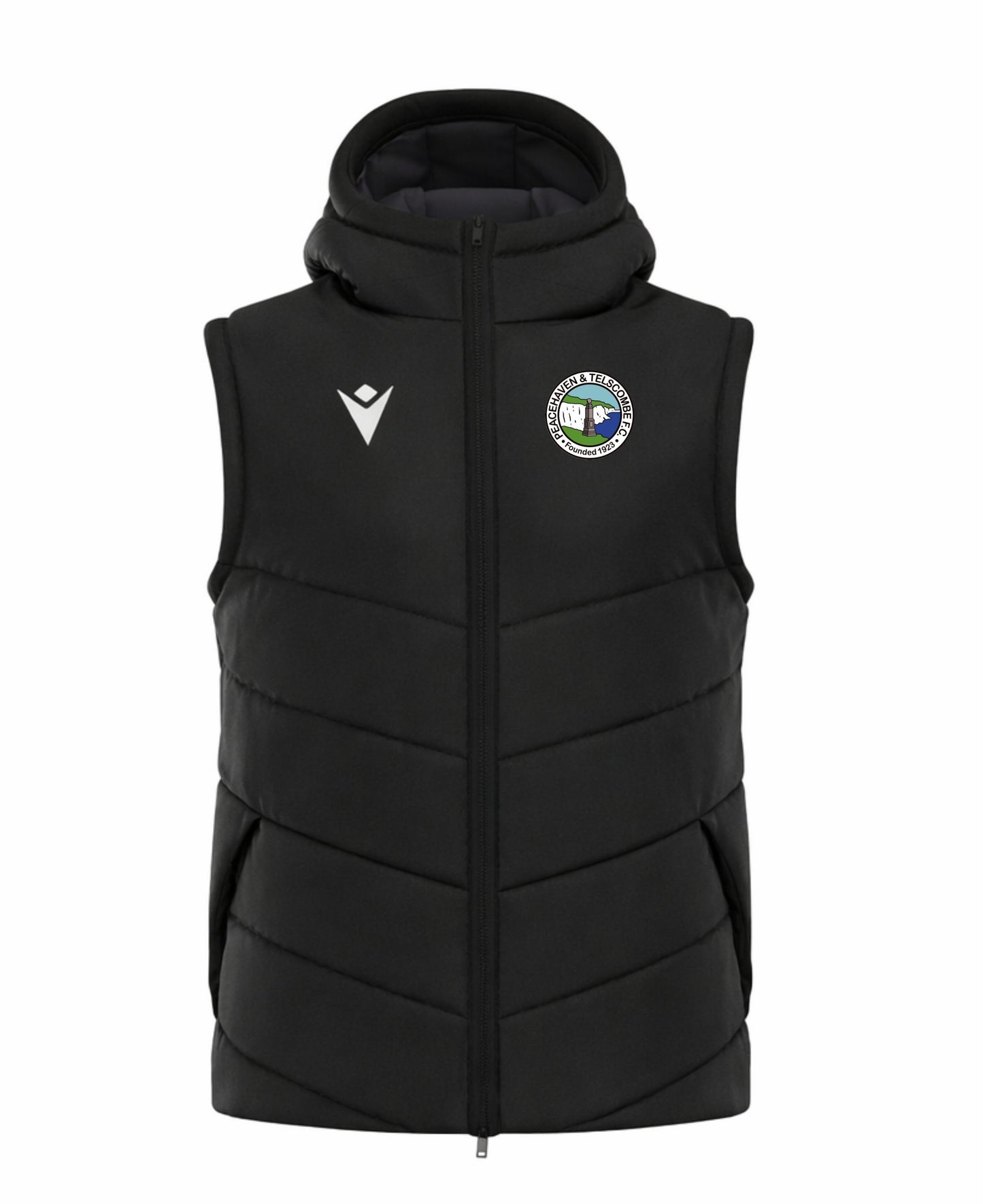 PEACEHAVEN & TELSCOMBE FC COACHES DUALITY GILET Macron Sports Hub Hastings