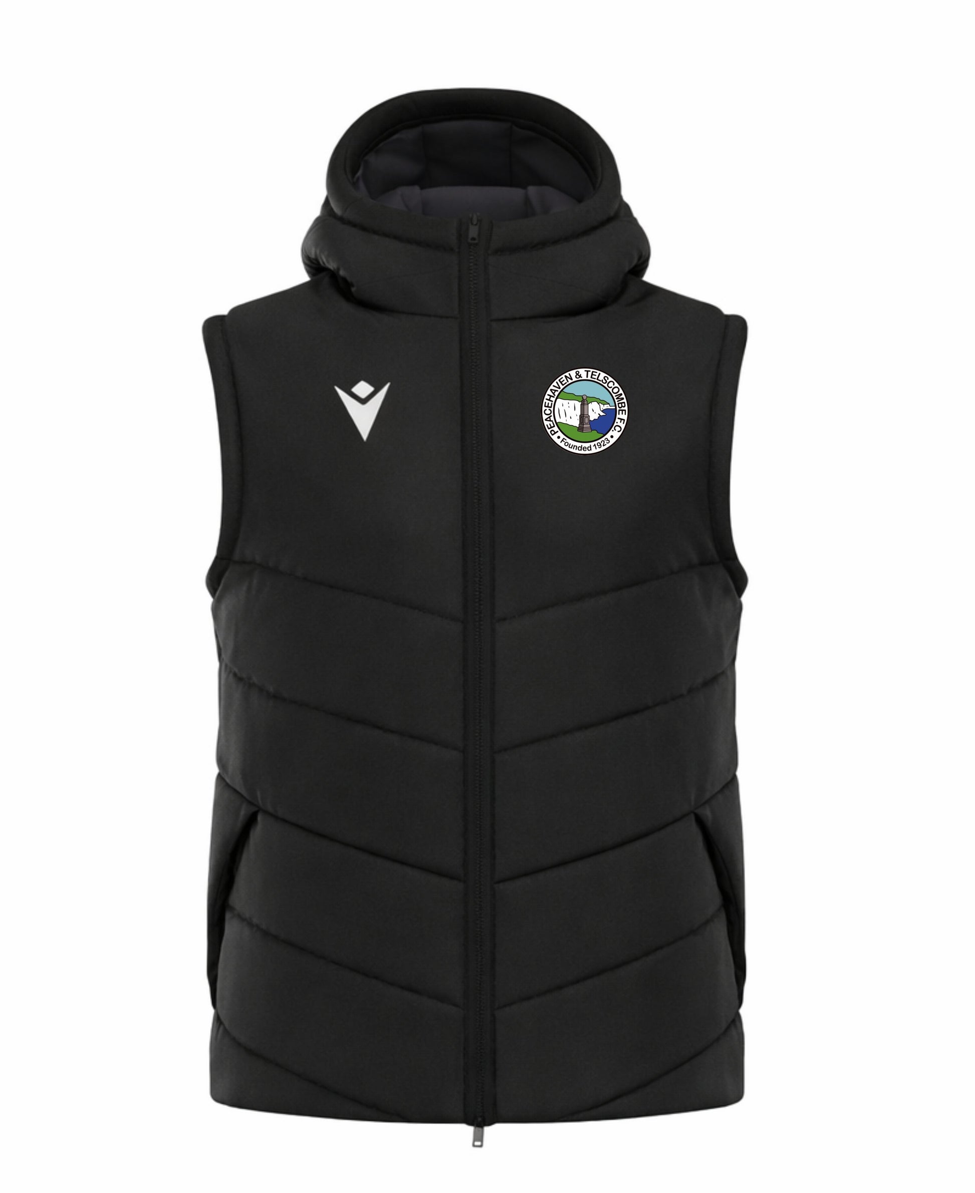 PEACEHAVEN & TELSCOMBE FC COACHES DUALITY GILET Macron Sports Hub Hastings