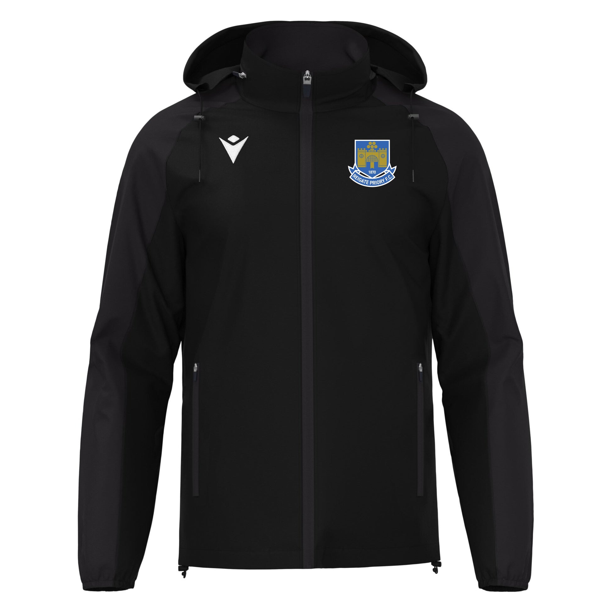 REIGATE PRIORY FC COACHES ELBRUS RAIN JACKET front