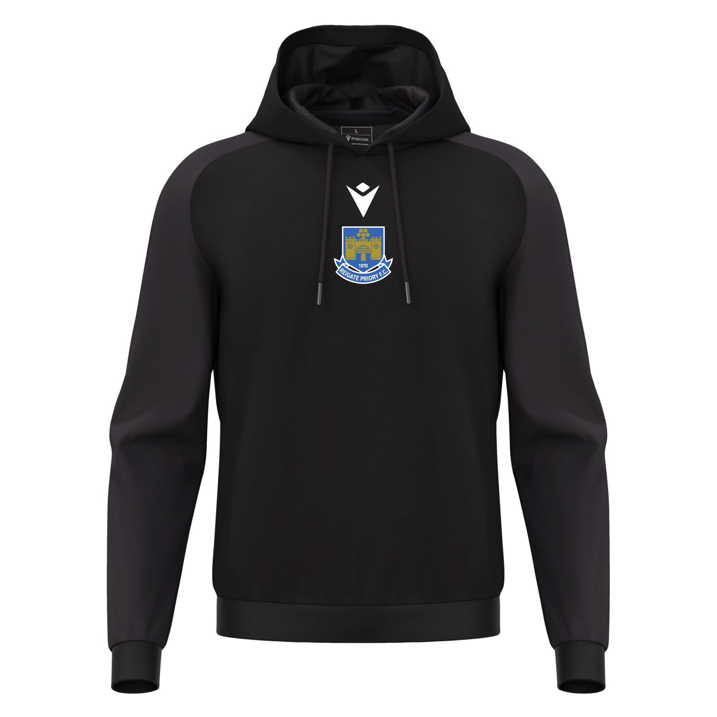 REIGATE PRIORY FC COACHES HORN HOODIE front