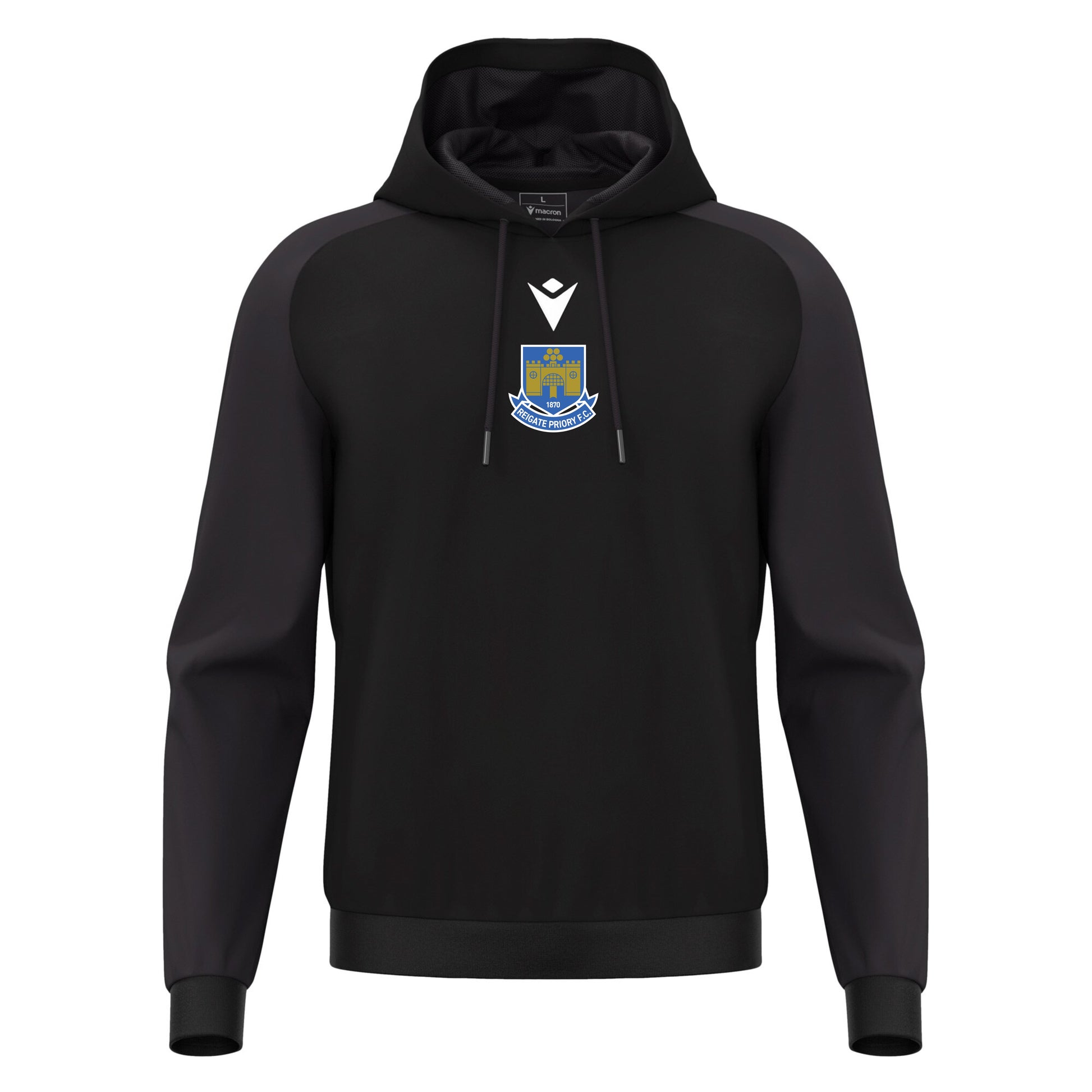 REIGATE PRIORY FC COACHES HORN HOODIE front